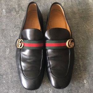 Gucci Men’s Leather Loafer with GG Web